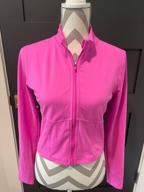 PINK Victoria's Secret Hot Pink Zip Up Sporty Athletic Jacket Size M